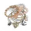 Stylish Retro Style Faux Pearl Lace Decorated Flower Heart and Bird Shape Multielement Bracelet For Women