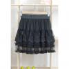 Preppy Style Elastic Waist Lace Embellished Layers Georgette Women's Skirt