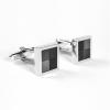 Square Shape Checked Ombre Color Gray Men Cufflinks One Pair
