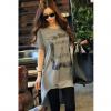 Casual Plus Size Scoop Neck Short Sleeve Asymmetrical Hem T-Shirt For Women