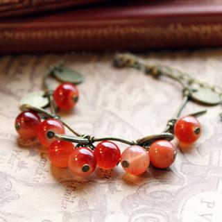 Sweet and Retro Cherry Glass Pattern Bracelet For Women