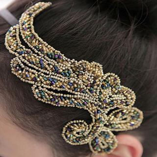 Elegant Wing Pattern and Muti-layered Beads Hair Band For Women
