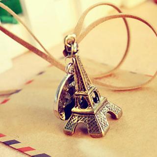 Retro Classical Style Eiffel Tower Shape Pendant Sweater Chain For Women