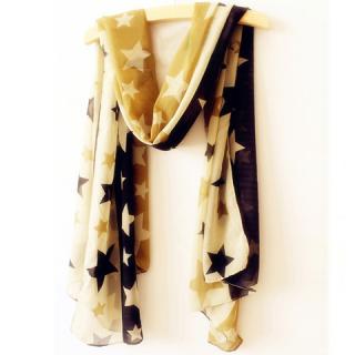 Casual Stylish Style Five-Point Star Print Color Block Scarf For Women