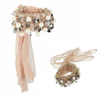Stylish Romantic Style Multi-layered Design Chiffon Embellished Bracelet For Women