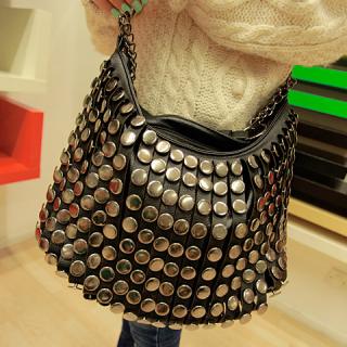 Street Style Casual Tassels and Rivets Design Women's Shoulder Bag
