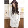 Morden Style Solid Color Earhead Pattern Long Sleeves Knitting Women's Long Hooded Cardigans