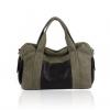 Casual Canvas Color Matching Large Size Zipper Design Women's Shoulder Bag