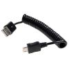 Compact USB2.0 to Micro USB M-M  Stretched Cable with Plastic Tube -Black