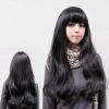 Korea Style Gentle and Quiet Neat Bang Fluffy Long Wavy Wig For Women--High Temperature Fiber
