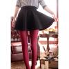 Ladylike Solid Color High Waist Women's Flared Wool Blend Skirt