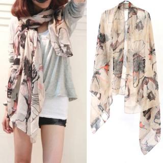 Fashion Elegant Style Colorful Flower Pattern Women's Scarf