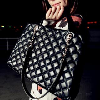 Party Check and Solid Color Design Women's Handbag