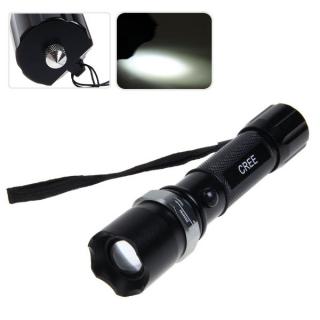NEW-300 Zoom LED Torch Cree R2 LED 270 Lumen 3 Modes with Awl (1 x 18650/3 x AAA Battery)