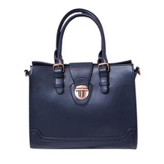 Casual Laconic Solid Color and Belts Buckles Design  Women's Tote 