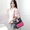 Casual Stylish Style Color Block and PU Leather+Canvas Design Women's Shoulder Bag  