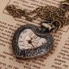 Heart Design Quartz Pocket Watch with Hanging Neck Chain for Unisex