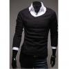 New Style Asymmetric Design Fitting Pure Color Casual Cardigan For Men