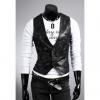 Fall New Style Simple Design Single-Breasted Leather Waistcoat For Men