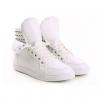 Trendy Pure Color Lace-Up and Rivets Design Men's High Top Shoes 