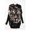 Casual Style Scoop Neck Tiger Printed Batwing Sleeve Knitting Women's Cardigans