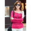 Elegant Scoop Neck Slant Lace Splicing Loose Fit Long Sleeves Batwing Knitting Women's Sweater