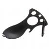 Multifunctional Eat'n Tool Spoon Fork Screwdriver Bottle Opener Multi-tool (Black)