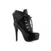 Party Solid Color and Lace-Up Stiletto Heel Design Women's Combat Boots 