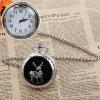 Deer Patterned Cover Pocket Watch with Quartz Round Shaped - Silver