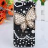Luxury 3D Butterfly Pattern Diamonds Plastic Clear Case for iPhone 5 (Transparent and Golden)