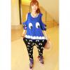 Sweet Style Loose-Fitting Cartoon Big Eyes Pattern Cotton Blend Women's Harem Pant