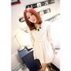New Arrival Scoop Neck Solid Color Elastic Waist Three-Quarter Sleeves Women's Lace Dress