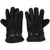 Comfortable Adjustable Leather Particles Full Finger Gloves for Outdoor Sports (Black)