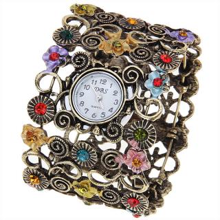 DBS Quartz Bangle Design Watch with Numerals Indicate Time Dial for Female (Colorful)