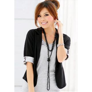 Stylish Style Splicing Design Stripe Print Women's Blazers