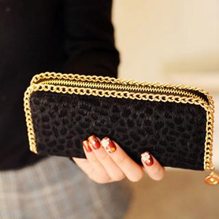 Casual Leopard Print Black Chain Design Women's Wallet