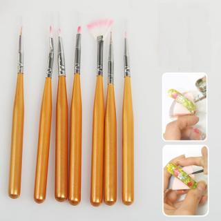 7PCS Acrylic Design Nail Art Liner Painting Drawing Pen Brush Brushes Tools