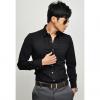 Korean Style Solid Color Fold Design Long Sleeve Shirt For Men