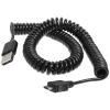 Compact USB2.0 to Micro USB M-M Stretched Cable with Plastic Tube 10 Feet - Black