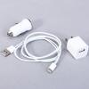 Mini 3 in 1 Charger Kit (US Standard USB Power Charger + 1M USB Cable + Car Charger) for iPhone 5 - White