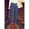 Vintage Style High-Rise Multi Buttons Decoration Skinny Denim Women's Jeans