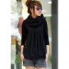 Stylish Turtleneck Long Sleeves Solid Color Ruffle Design Chiffon Women's Blouse