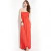 Elegant Style Pleated Design Wrap-Chest Cotton Blend Women's Formal Dress