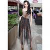 Charming Sexy Strapless Leopard Pattern Design Women's Voile Splicing Dress