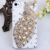 Delicate Shining Rhinestones 3D Peacock Design Plastic Hard Case Cover for iPhone 4/4S -