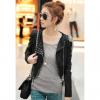 Bright Style Design For Disassembly Peak Shoulder and Stud Embellished Leather Women's Jacket