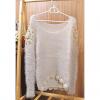 Sweet Solid Color Hook Flower Openwork Wool Blend Women's Sweater