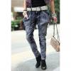 Slimming Solid Color Personality Pocket Design Ruffle Jean Women's Pants