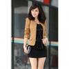 Elegant Solid Color Bowknot Embellished Cotton Blend Women's Blazers