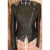 British Style Lapel Long Sleeves Zipper Design Epaulette Tassel Embellished Black PU Leather Women's Jacket